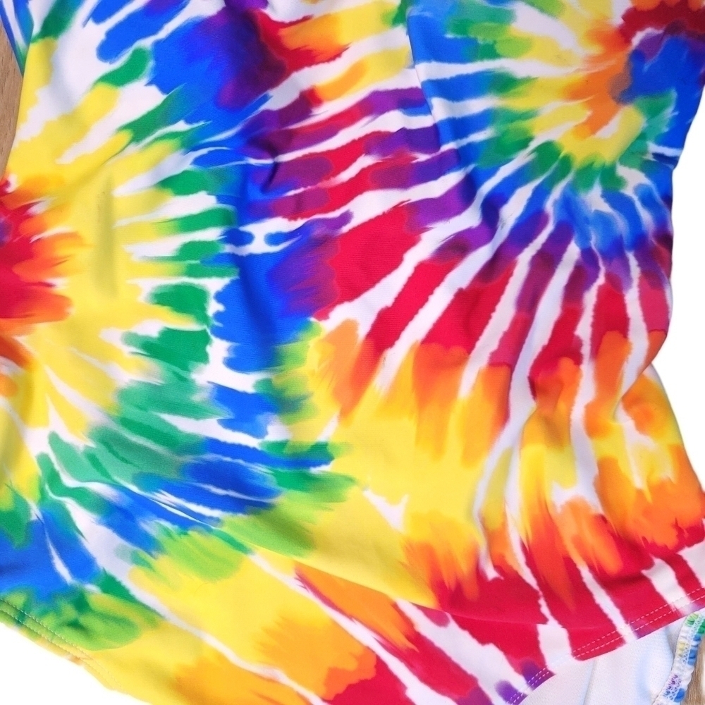 Sirena One Piece Rainbow Tie Dye #TAKEPRIDE Swimsuit - Picture 3 of 11